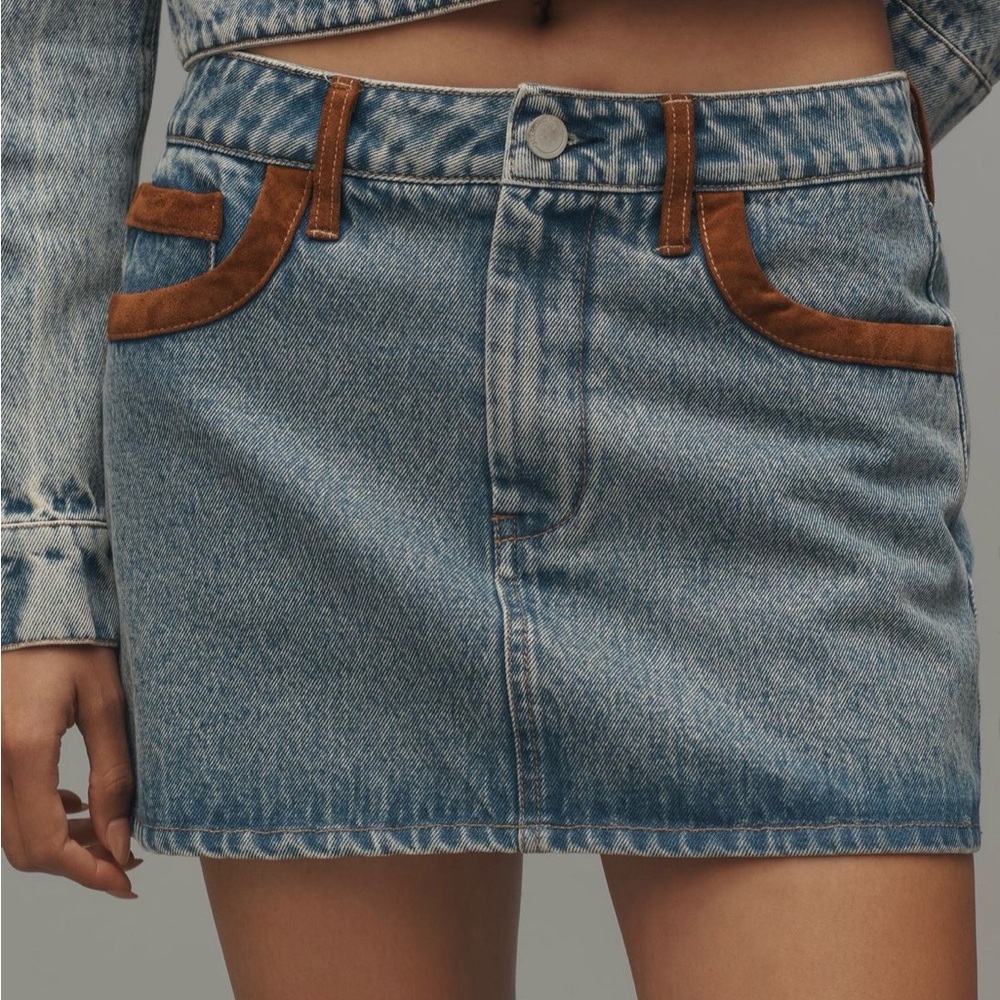 Blank NYC Blue and Brown Mini Skirt